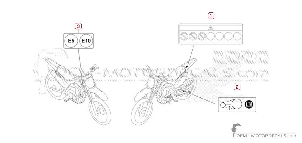 Warnhinweise für CRF125F 2022 • Honda OEM-Aufkleber Warnhinweise für CRF125F 2022 • Honda OEM-Aufkleber