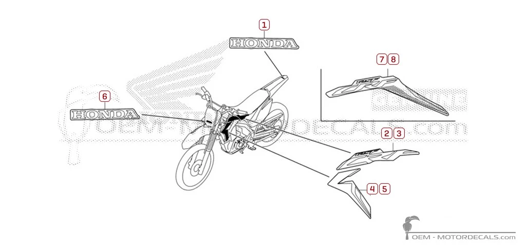 Aufkleber für Honda CRF125F 2022 • Honda OEM-Aufkleber Aufkleber für Honda CRF125F 2022 • Honda OEM-Aufkleber