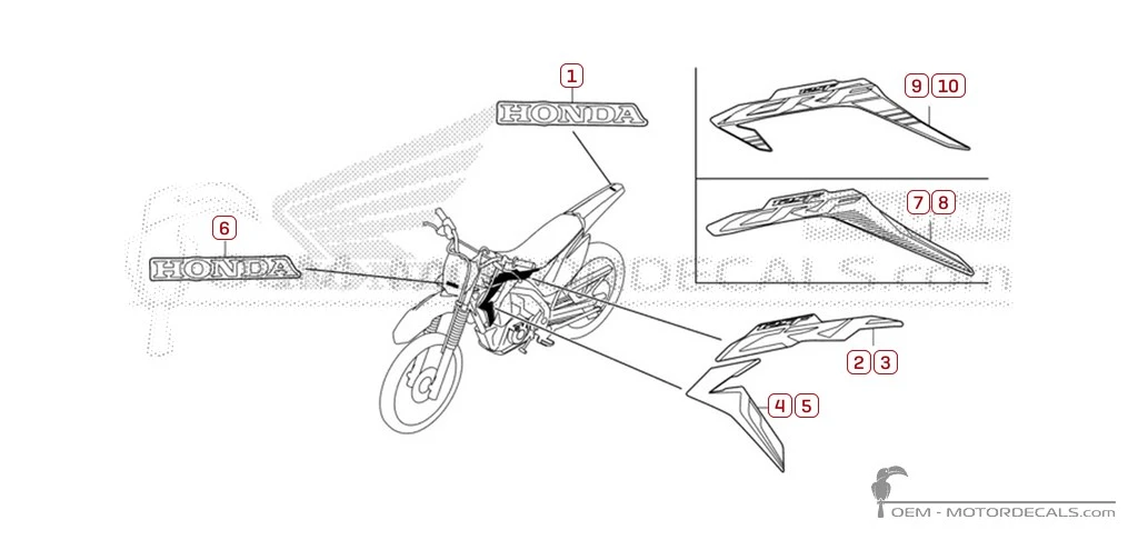 Aufkleber für Honda CRF125F 2023 • Honda OEM-Aufkleber Aufkleber für Honda CRF125F 2023 • Honda OEM-Aufkleber