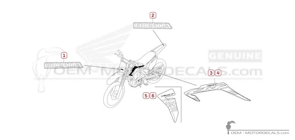 Adesivi per Honda CRF125F 2025 • Honda Adesivi OEM Adesivi per Honda CRF125F 2025 • Honda Adesivi OEM