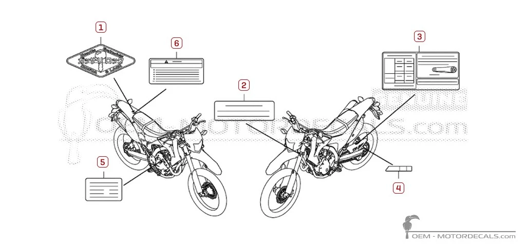Autocollants pour Étiquettes d'avertissement • Honda Autocollants OEM