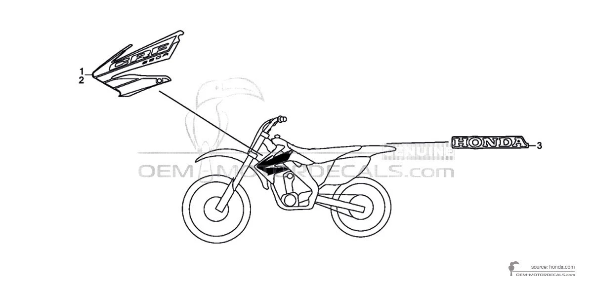 Adesivi per Honda CRF250R 2004 - Rosso • Honda Adesivi OEM