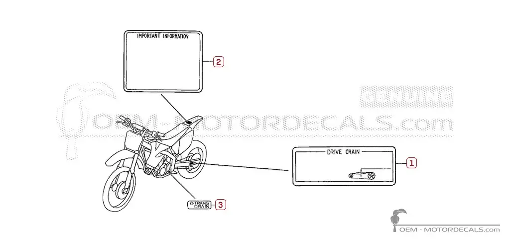 Aufkleber für Warnhinweise • Honda OEM-Aufkleber