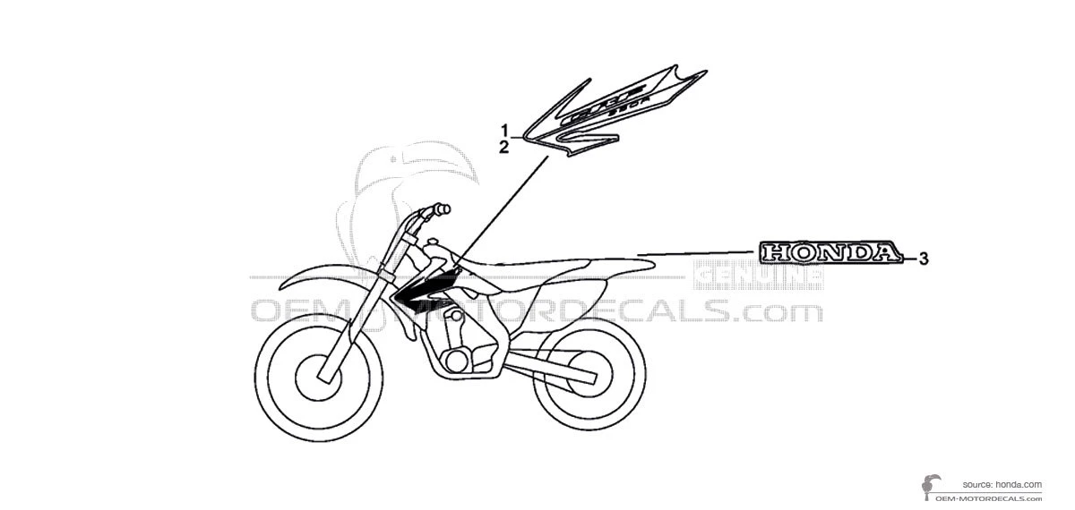 Adesivi per Honda CRF250R 2006 - Rosso • Honda Adesivi OEM