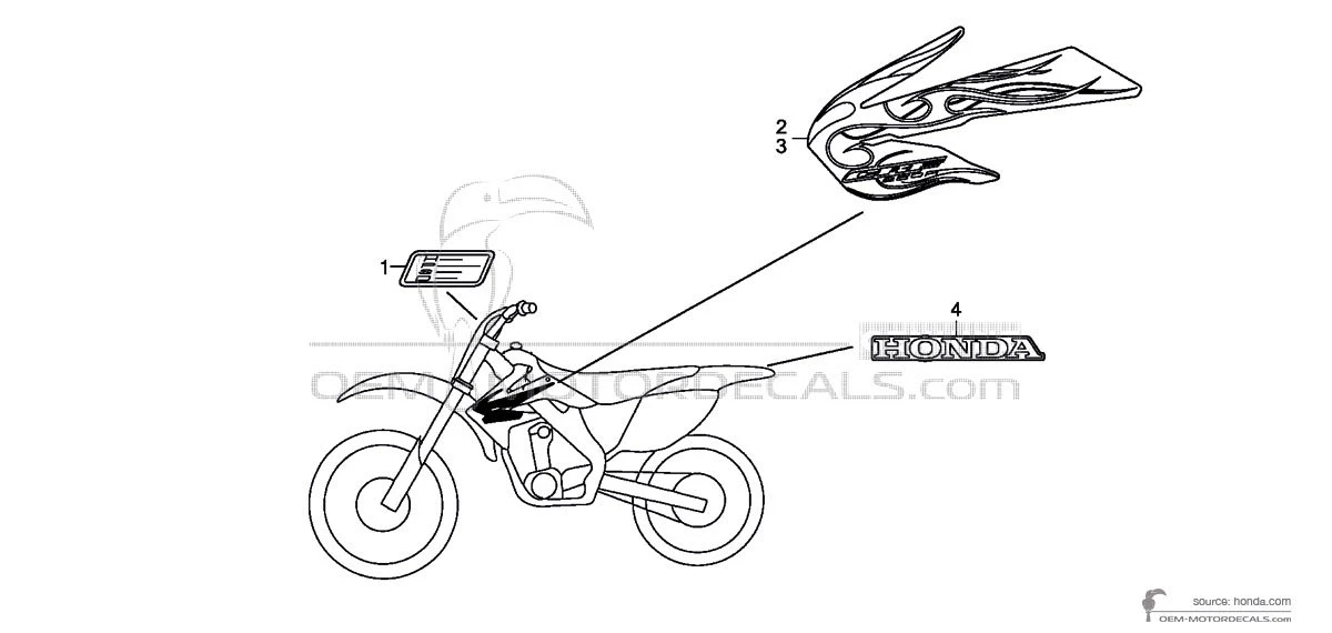 Pegatinas para Honda CRF250R 2009 - Negro • Honda Pegatinas OEM