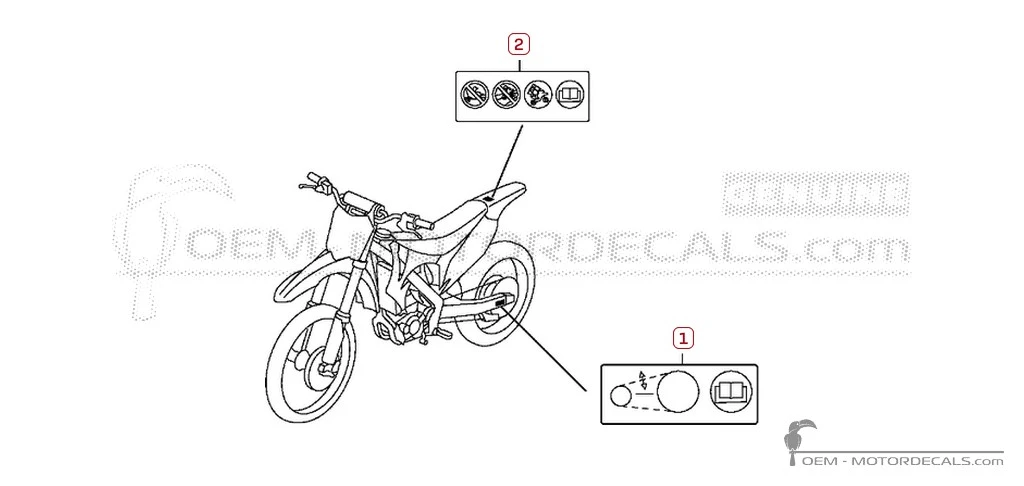 Stickers voor Waarschuwingslabels • Honda OEM Stickers