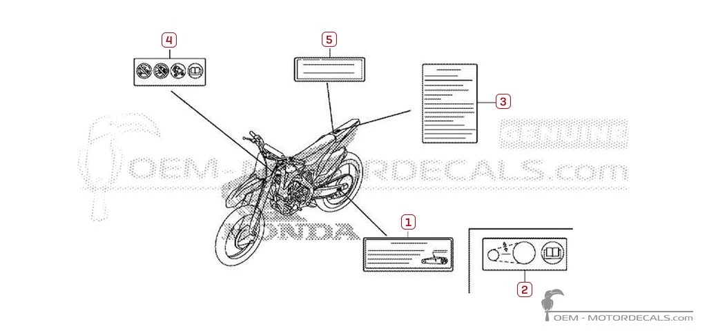 Aufkleber für Warnhinweise • Honda OEM-Aufkleber Aufkleber für Warnhinweise • Honda OEM-Aufkleber