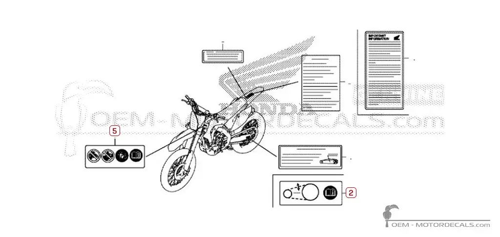 Aufkleber für Warnhinweise • Honda OEM-Aufkleber Aufkleber für Warnhinweise • Honda OEM-Aufkleber