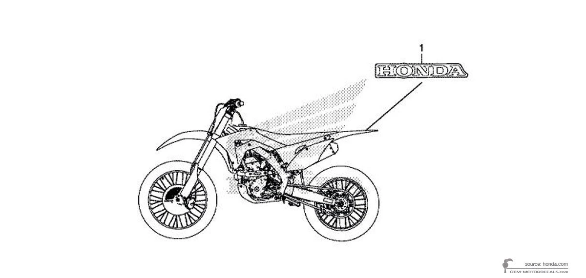 Naklejki do Honda CRF250R 2020 - Czerwony • Honda Naklejki OEM