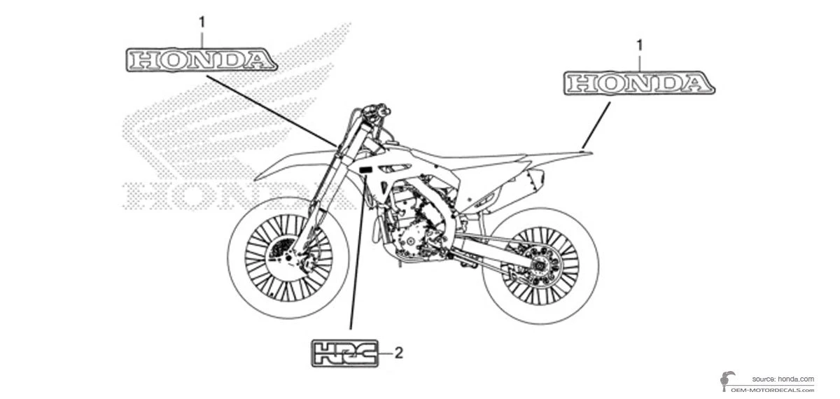 Autocollants pour Honda CRF250R 2022 - Rouge • Honda Autocollants OEM