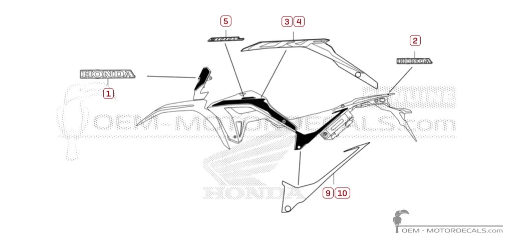 Pegatinas para Honda CRF300 2023 • Honda Pegatinas OEM