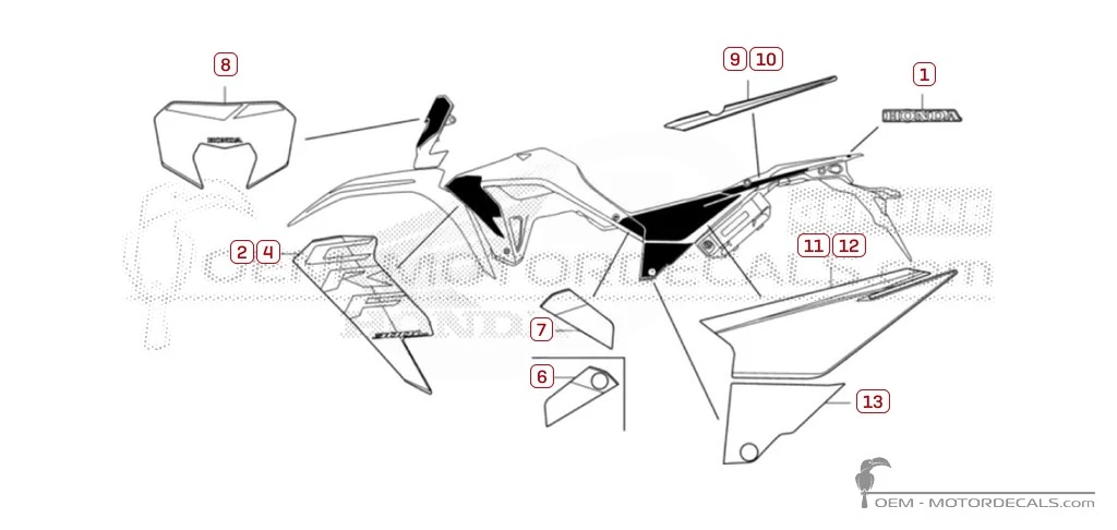 Aufkleber für Honda CRF300 2025 • Honda OEM-Aufkleber