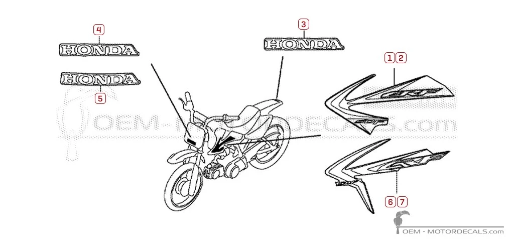 Aufkleber für Honda CRF50F 2011 • Honda OEM-Aufkleber Aufkleber für Honda CRF50F 2011 • Honda OEM-Aufkleber