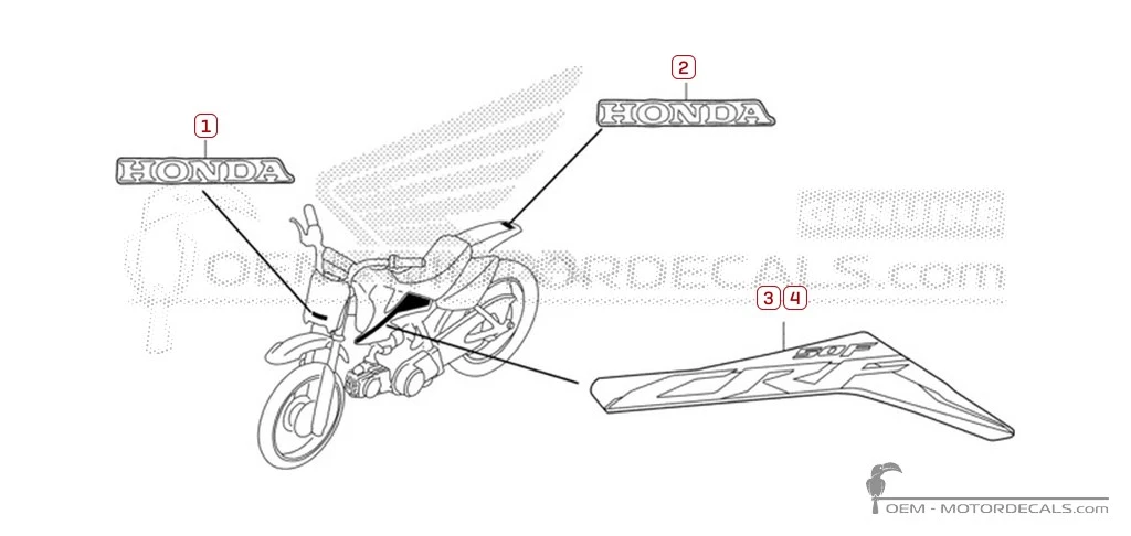 Aufkleber für Honda CRF50F 2022 • Honda OEM-Aufkleber Aufkleber für Honda CRF50F 2022 • Honda OEM-Aufkleber