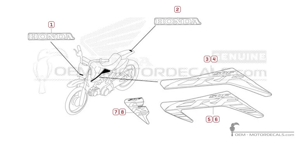 Aufkleber für Honda CRF50F 2025 • Honda OEM-Aufkleber Aufkleber für Honda CRF50F 2025 • Honda OEM-Aufkleber