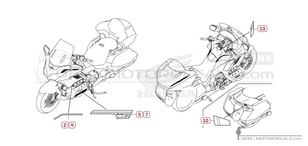 Naklejki do Honda GL1800 GOLD WING Bagger 2024 • Honda Naklejki OEM