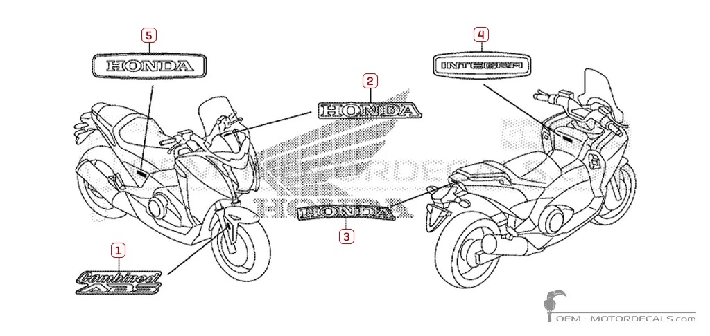 Adesivi per Honda INTEGRA 700 2012 • Honda Adesivi OEM
