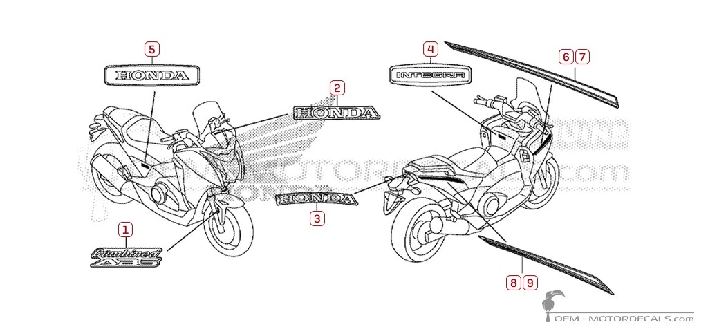 Adesivi per Honda INTEGRA 700 2013 • Honda Adesivi OEM