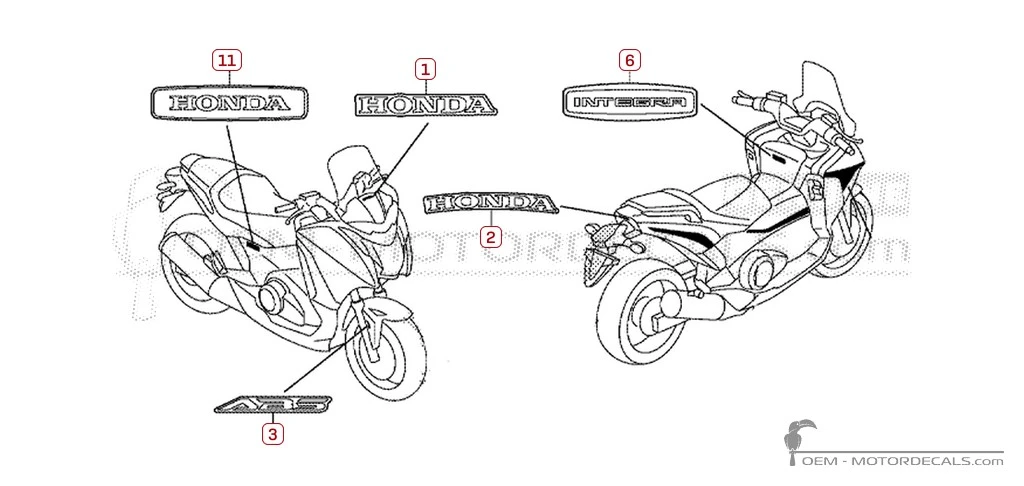 Autocollants pour Honda INTEGRA 750 2014 • Honda Autocollants OEM