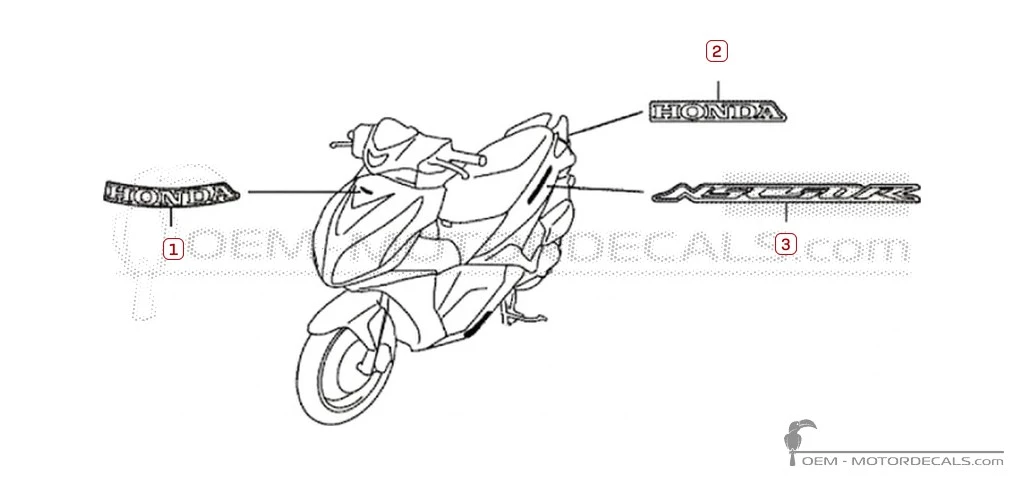 Aufkleber für Honda NSC50 R 2013 • Honda OEM-Aufkleber