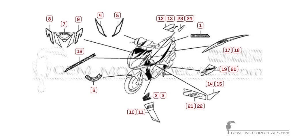 Autocollants pour Honda NSC50 R Repsol  2013 • Honda Autocollants OEM