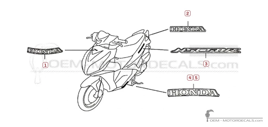 Decals for Honda NSC50 R 2014 • Honda OEM Decals