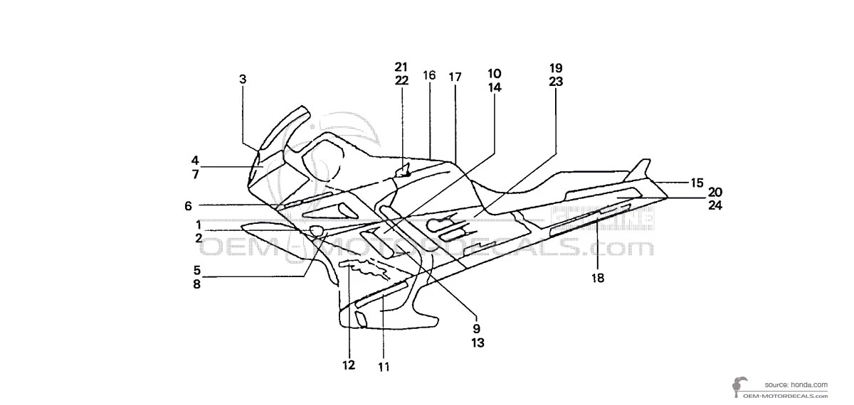 Adesivi per Honda NSR125 1992 - Bianco • Honda Adesivi OEM