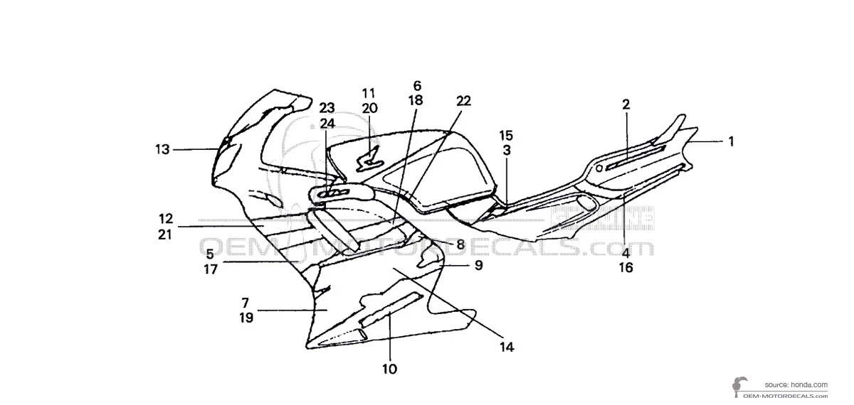 Adesivi per Honda NSR125 1994 - Bianco • Honda Adesivi OEM