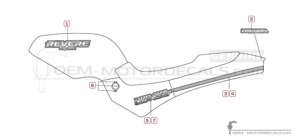 Aufkleber für Honda NTV600 1989 • Honda OEM-Aufkleber