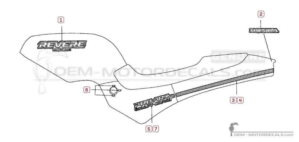 Adesivi per Honda NTV650 Revere 1989 • Honda Adesivi OEM