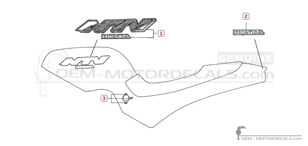 Naklejki do Honda NTV650 1995 • Honda Naklejki OEM