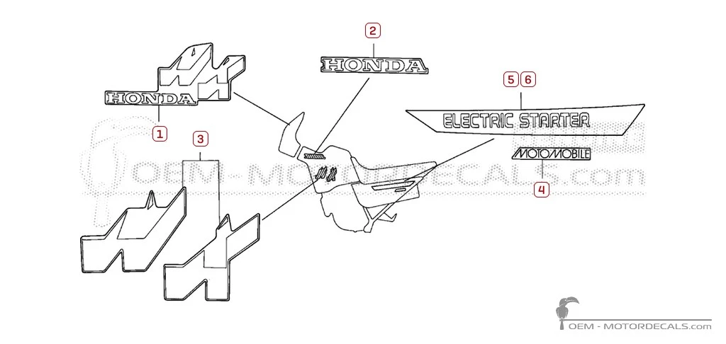 Decals for Honda NX125 TRANSCITY 1989 • Honda OEM Decals