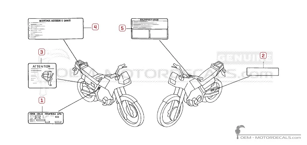 Naklejki do Naklejki ostrzegawcze • Honda Naklejki OEM