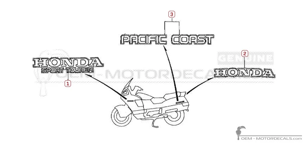 Aufkleber für Honda PC800 1996 • Honda OEM-Aufkleber