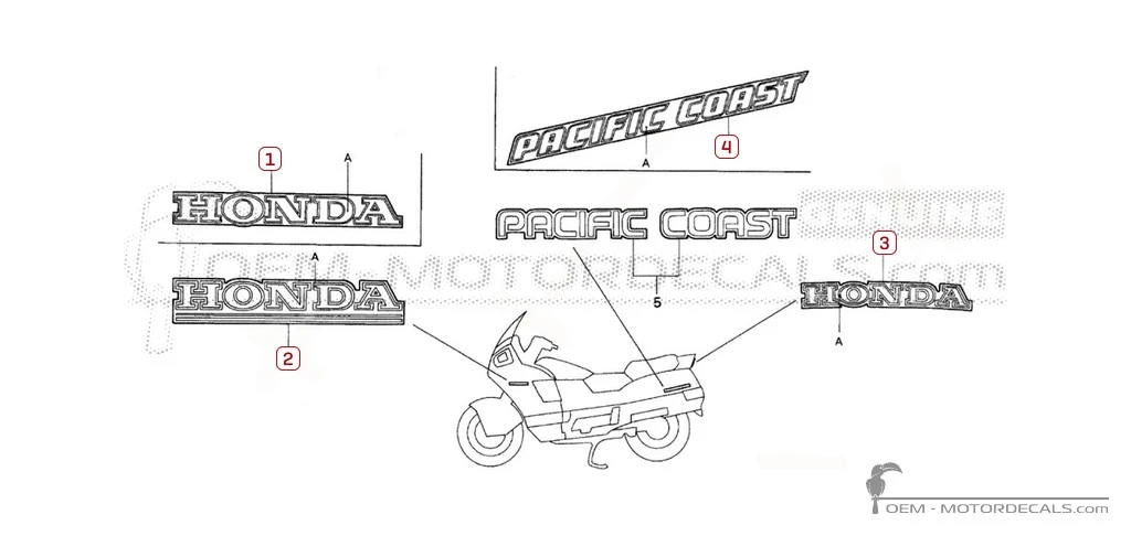 Pegatinas para Honda PC800 1997 • Honda Pegatinas OEM