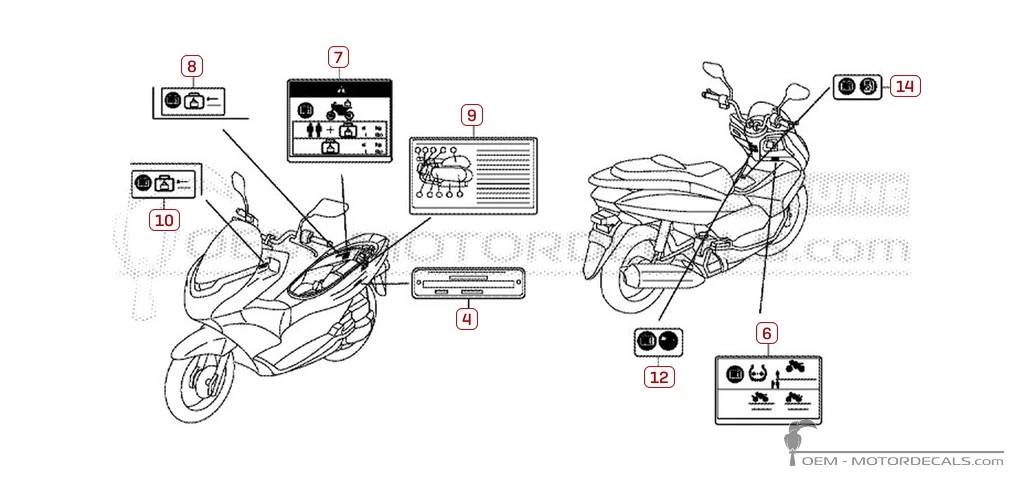 Naklejki do Naklejki ostrzegawcze • Honda Naklejki OEM