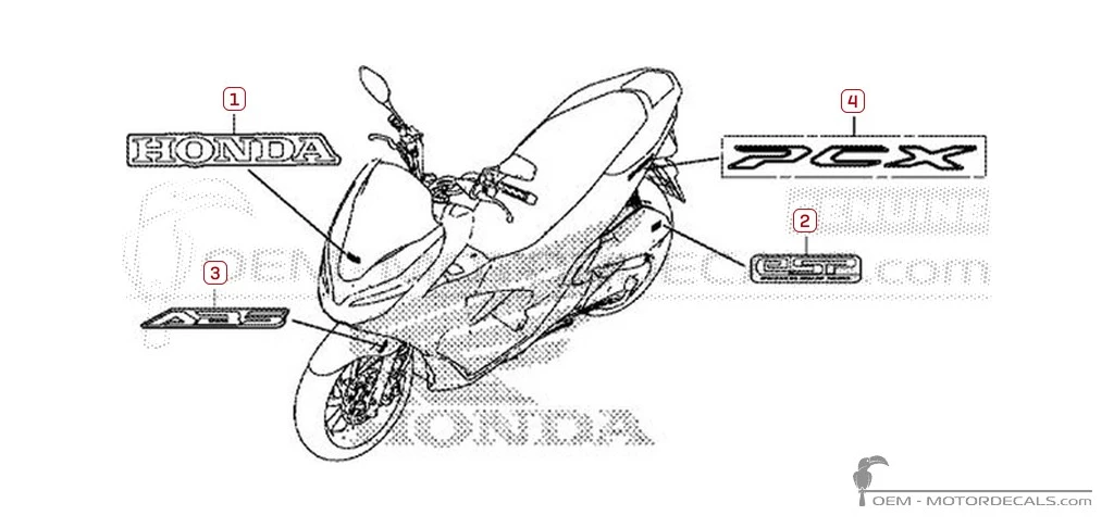 Naklejki do Honda PCX125 2019 • Honda Naklejki OEM