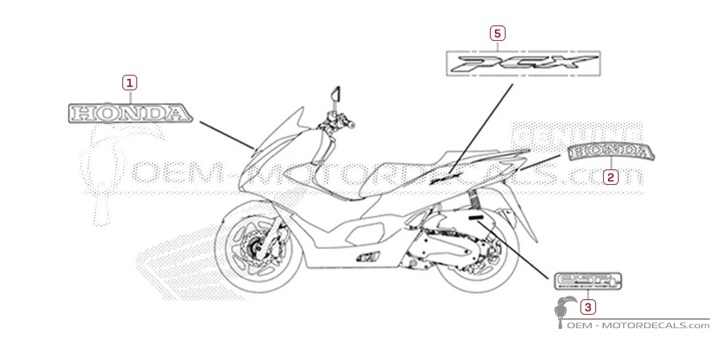 Aufkleber für Honda PCX125 2021 • Honda OEM-Aufkleber