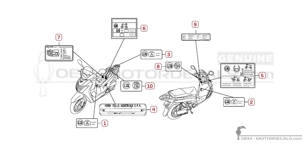 Decals for Caution labels • Honda OEM Decals