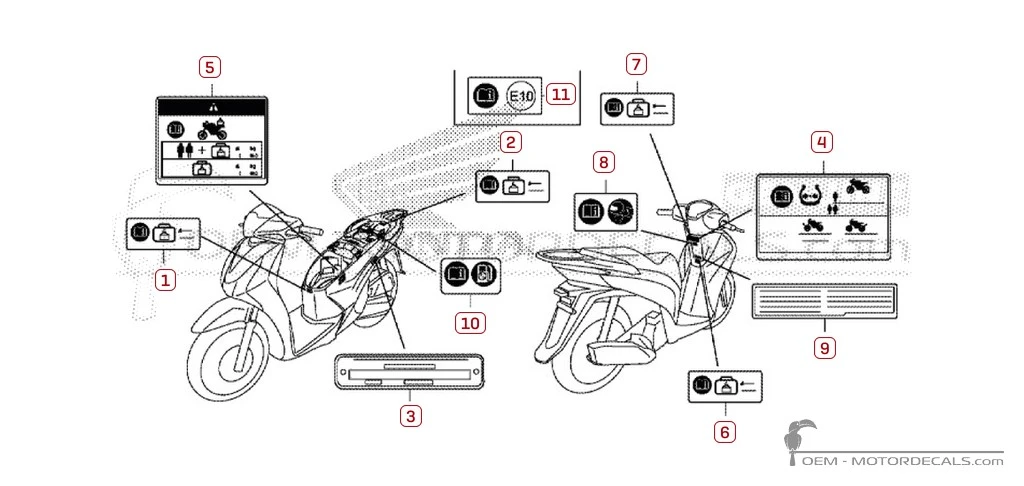 Naklejki do Naklejki ostrzegawcze • Honda Naklejki OEM