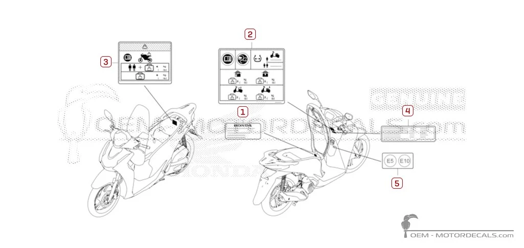 Decals for Caution labels • Honda OEM Decals