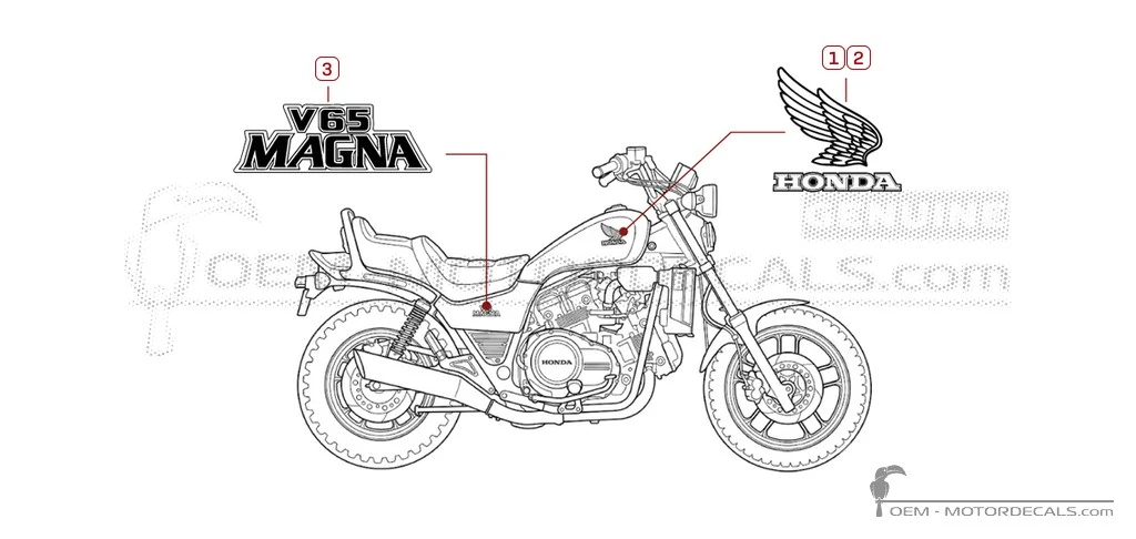 Pegatinas para Honda VF1100C MAGNA 1983 • Honda Pegatinas OEM Pegatinas para Honda VF1100C MAGNA 1983 • Honda Pegatinas OEM