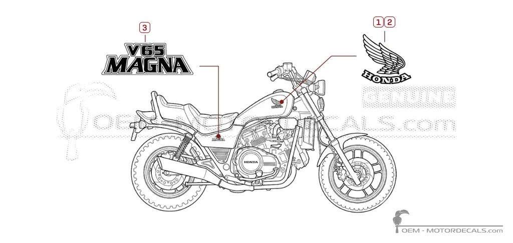 Adesivi per Honda VF1100C MAGNA 1985 • Honda Adesivi OEM Adesivi per Honda VF1100C MAGNA 1985 • Honda Adesivi OEM
