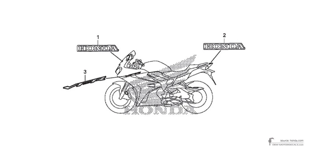 Adesivi per Honda VFR800 2016 - Rosso • Honda Adesivi OEM