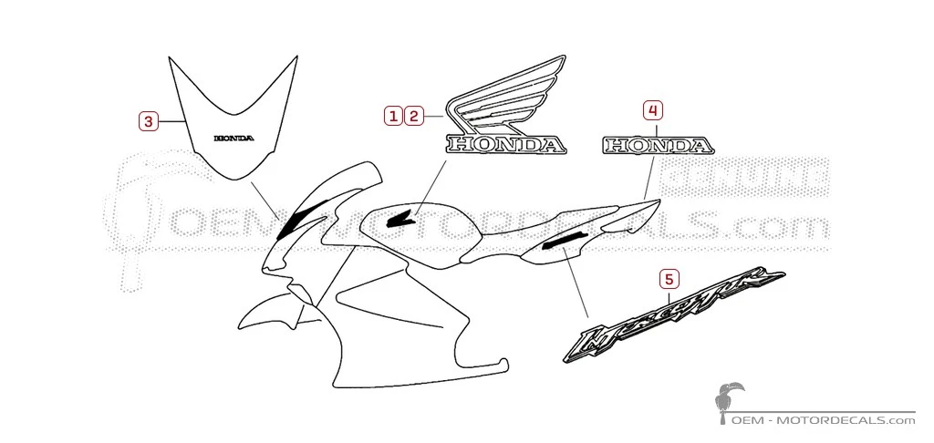 Decals for Honda VFR800 INTERCEPTOR 2006 • Honda OEM Decals