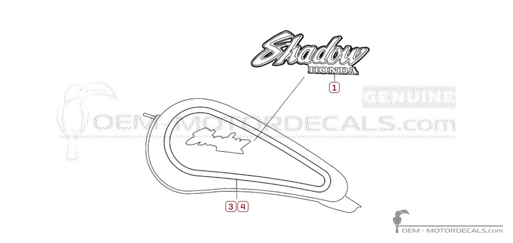 Stickers voor Honda VT1100 SHADOW 1987 • Honda OEM Stickers