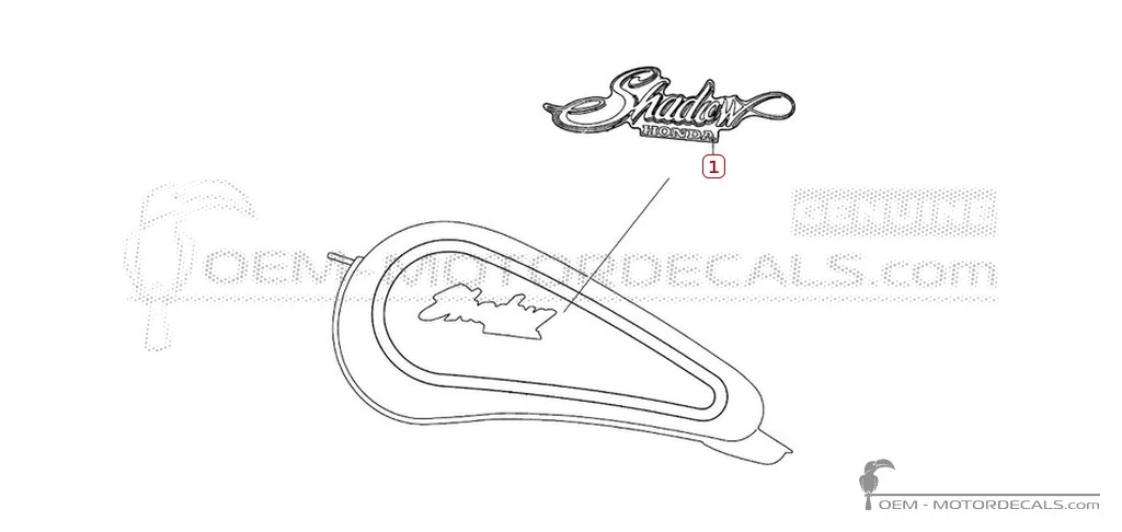 Autocollants pour Honda VT1100 SHADOW 1990 • Honda Autocollants OEM