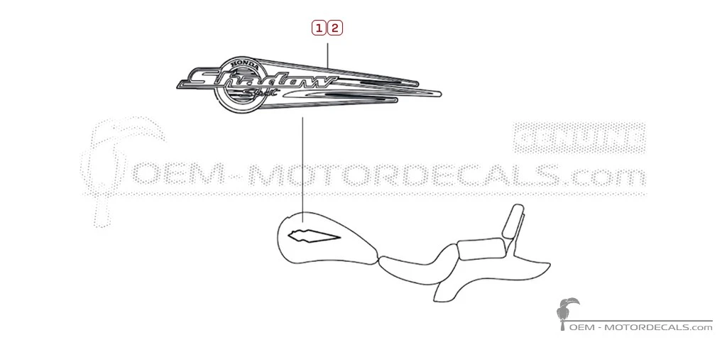 Adesivi per Honda VT1100 SHADOW Spirit 2000 • Honda Adesivi OEM