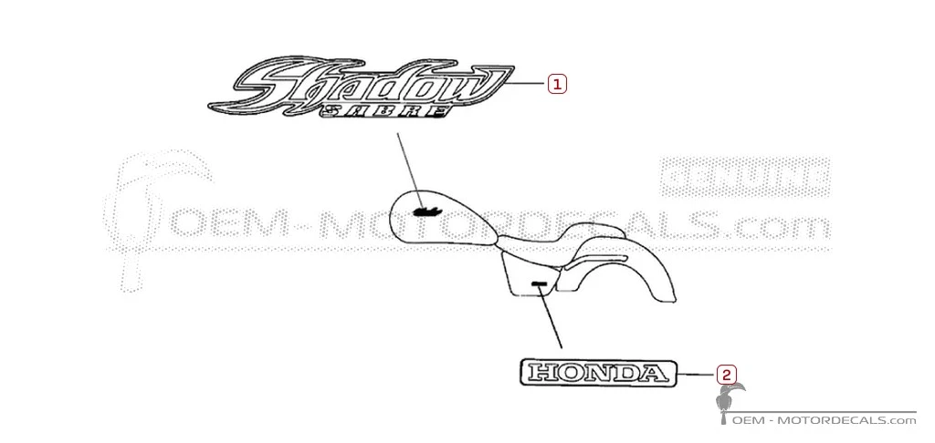 Pegatinas para Honda VT1100 SHADOW Sabre 2004 • Honda Pegatinas OEM