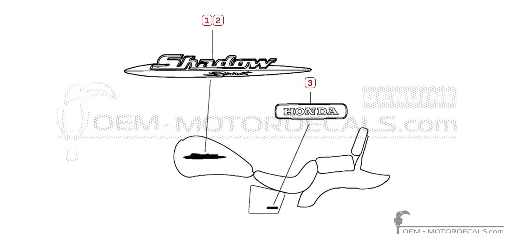 Decals for Honda VT1100 SHADOW Spirit 2006 • Honda OEM Decals